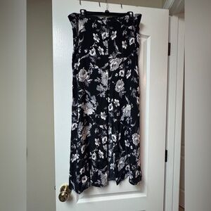 Wild Fable Black and Gray Floral Maxi Skirt